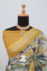 πΈ Bloom in Silver β Premium Linen Sarees for Every Occasion